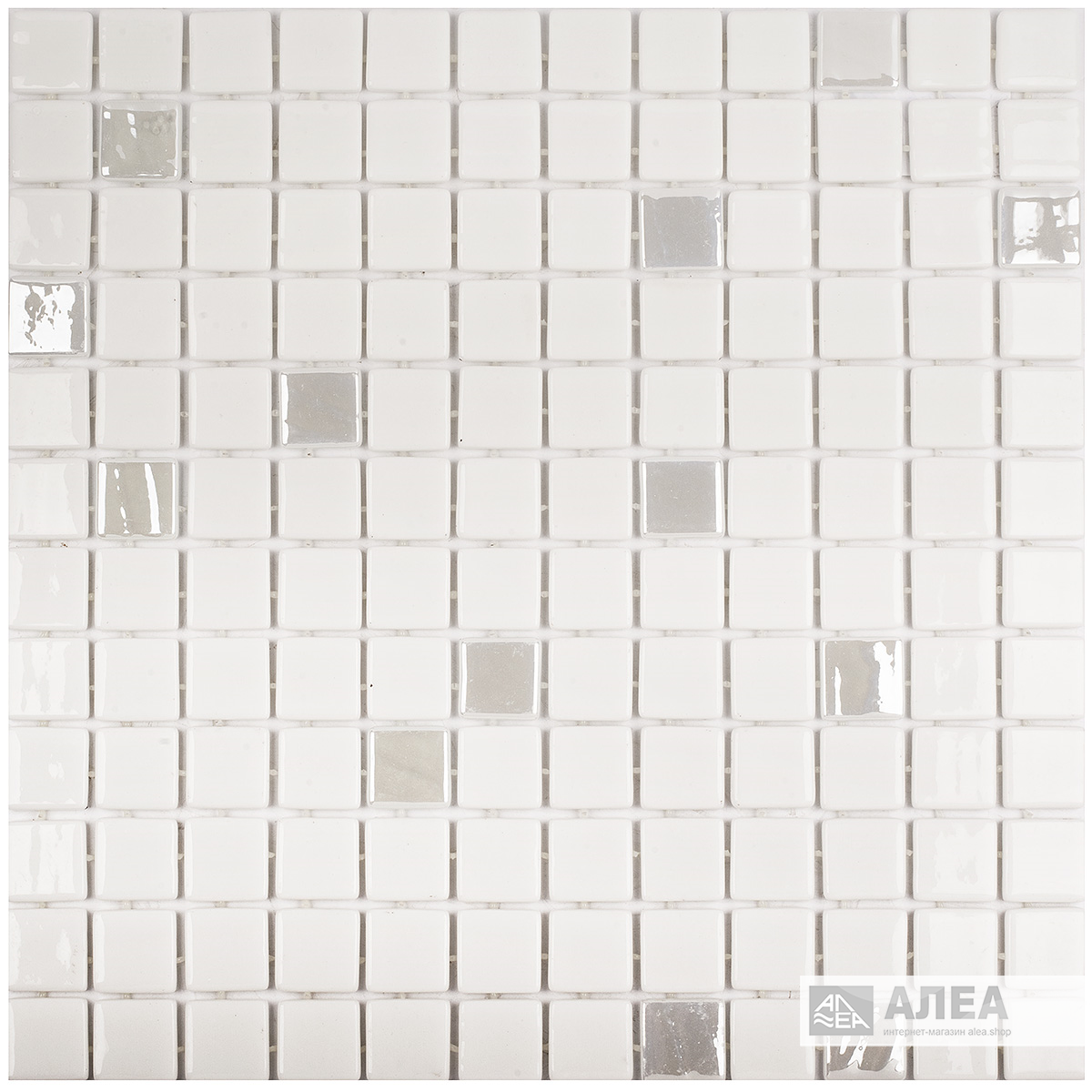 Плитка мозаика Colors Diamante 100x710 на сцепке белая 317x317 мм, фото 