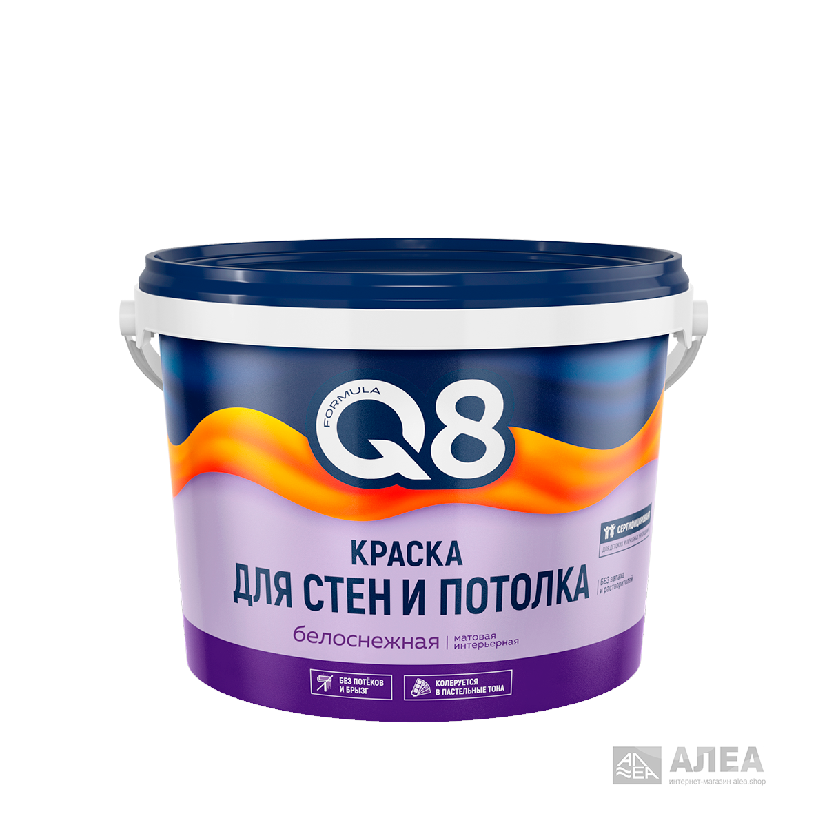 Краска Formula Q8 для стен и потолков белая матовая 3 кг, фото 