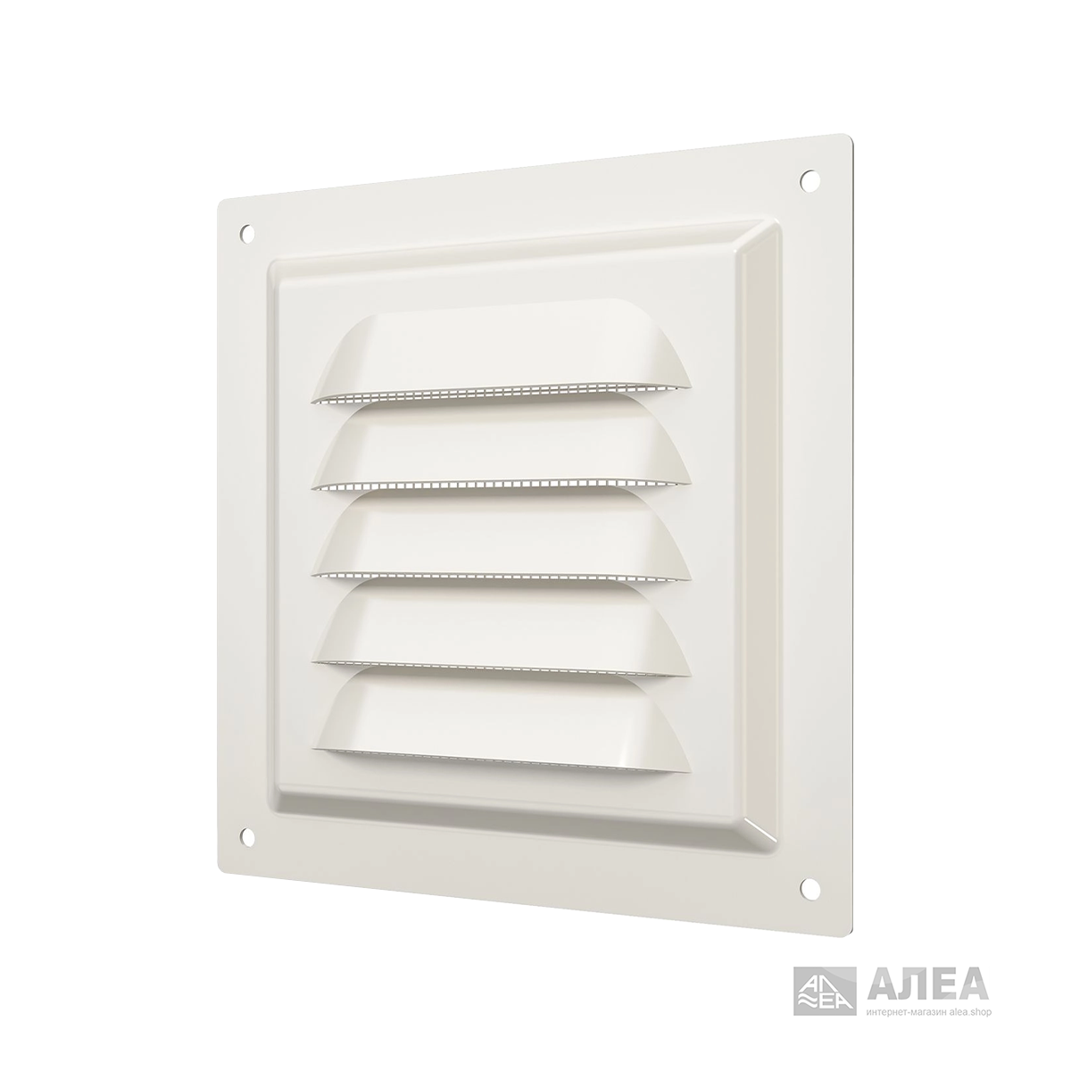 Решетка вентиляционная Era 1212МЭ Ivory 125х125 мм металлическая, фото 