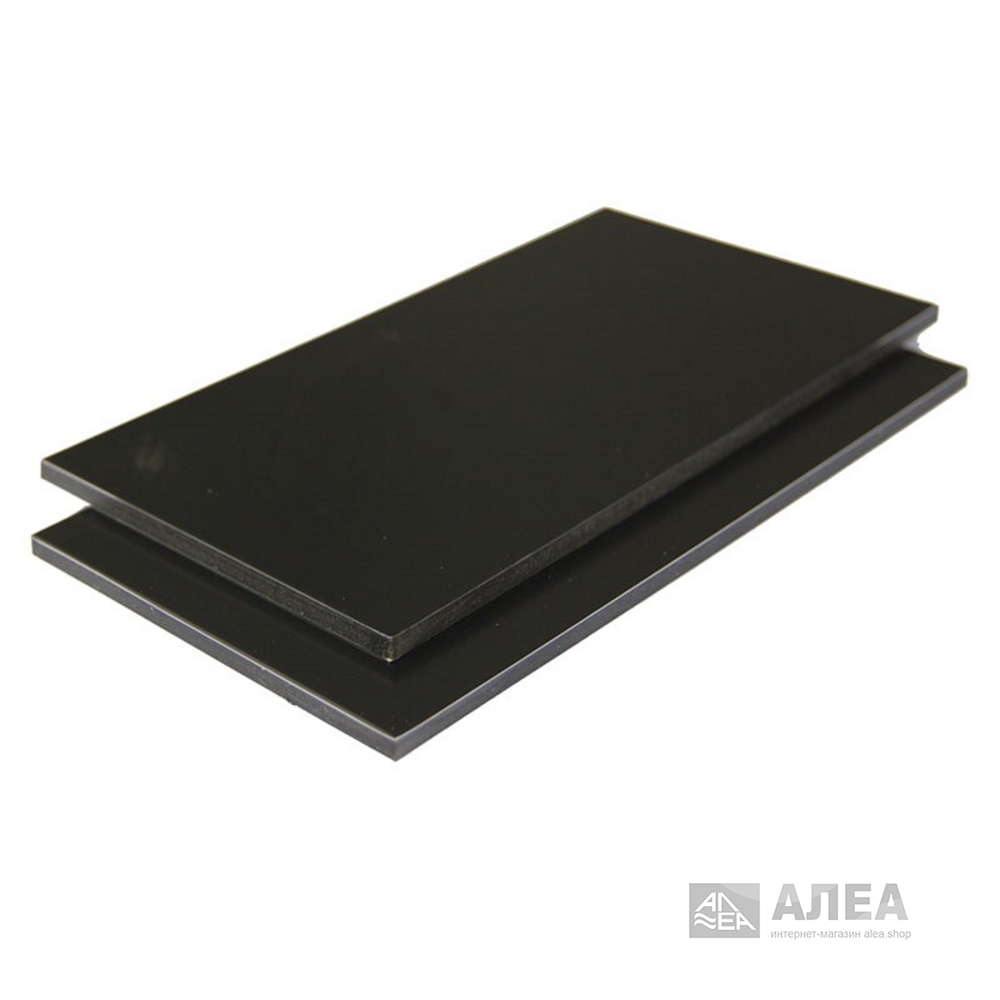 Панель 3,3х1500х4000 мм композитная алюминиевая стандарт Rexbond, Цвет Поликарбонат: Черный